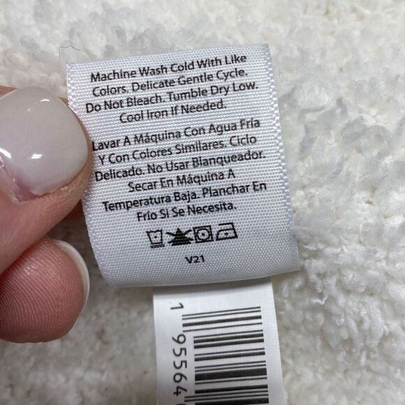 Cream Sherpa Cape One Size - Picture 6 of 6